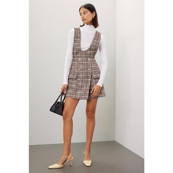 English Factory Dresses & Skirts - English Factory Black Tweed Pinafore Dress Size S